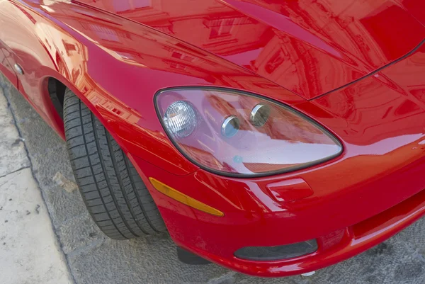 Szczegóły czerwony samochód — Zdjęcie stockowe