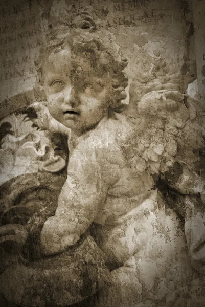 Marmor angel vykort — Stockfoto