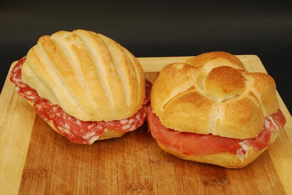 Sandwiches (ham and salami) 004 — Stock Photo, Image