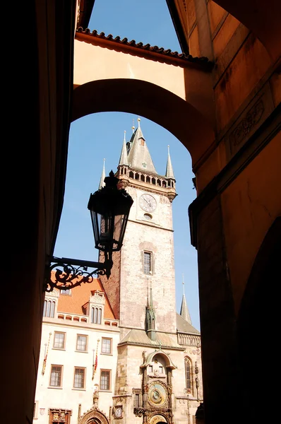 Wieża zegarowa placu w Pradze — Zdjęcie stockowe