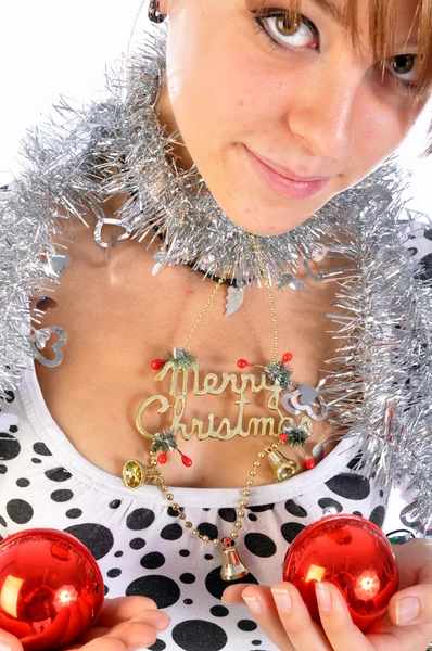 De färgade bollarna på jul — Stockfoto