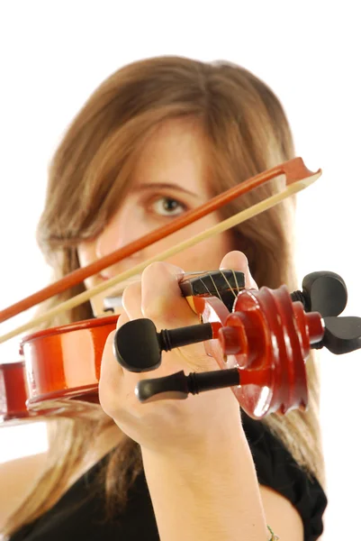 ヴァイオリン 004 を持つ女性 — ストック写真