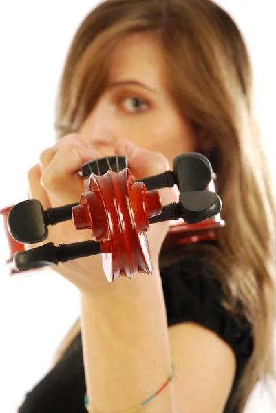 Woman with violin 010 — Stock Photo, Image
