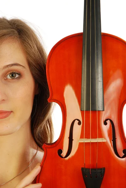 ヴァイオリン 011 を持つ女性 — ストック写真