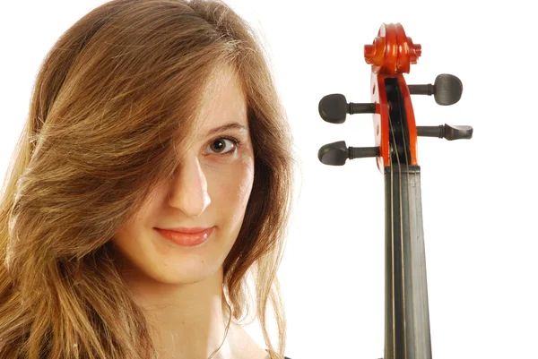 ヴァイオリン 021 を持つ女性 — ストック写真