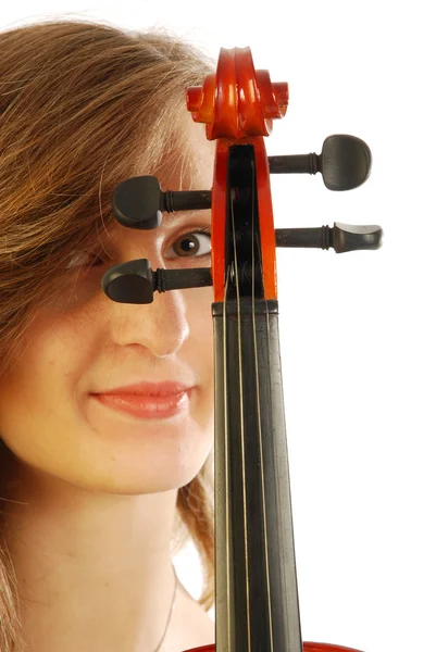 ヴァイオリン 023 を持つ女性 — ストック写真