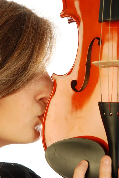 ヴァイオリン 032 を持つ女性 — ストック写真
