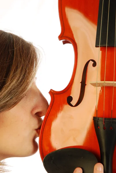 Vrouw met viool 033 — Stockfoto
