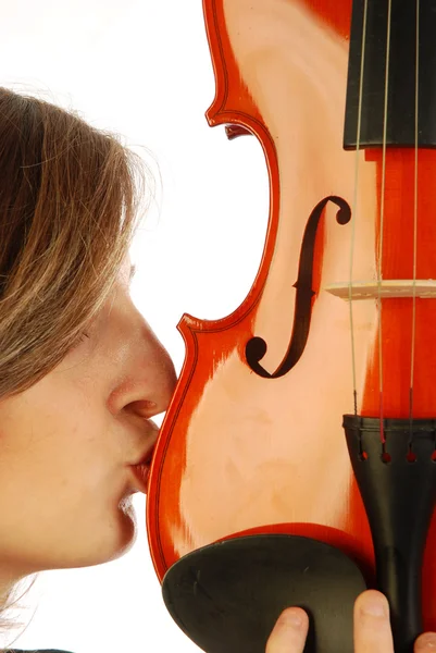 ヴァイオリン 034 を持つ女性 — ストック写真