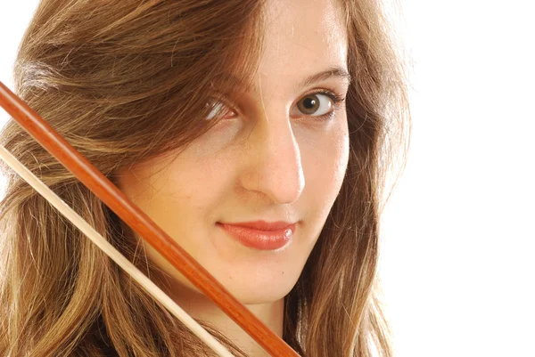 ヴァイオリン 051 を持つ女性 — ストック写真