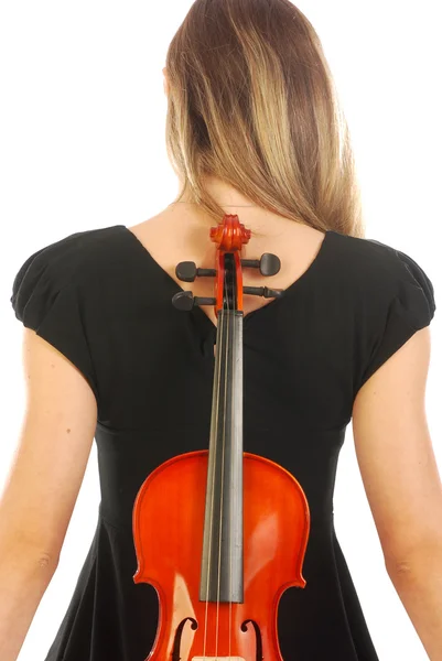 Woman with violin 056 — Stock Photo, Image