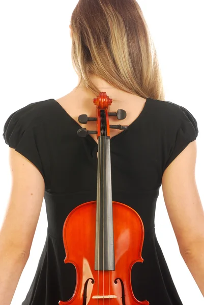 Woman with violin 057 — Stock Photo, Image