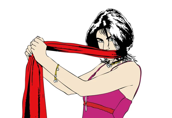 The red scarf — Stock Photo, Image