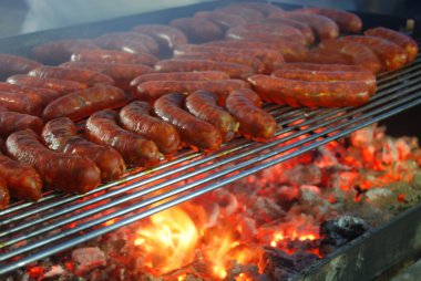 Grilled sausages for all clipart