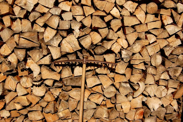 Stapel Brennholz für den Winter — Stockfoto