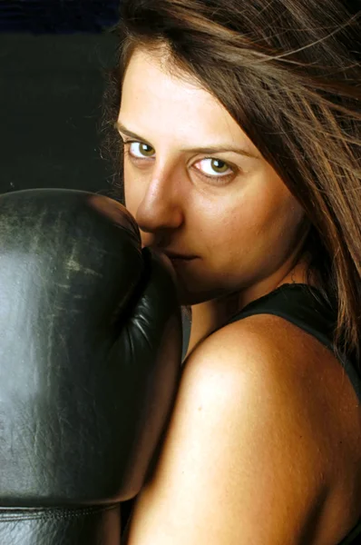 Mulheres e boxe — Fotografia de Stock