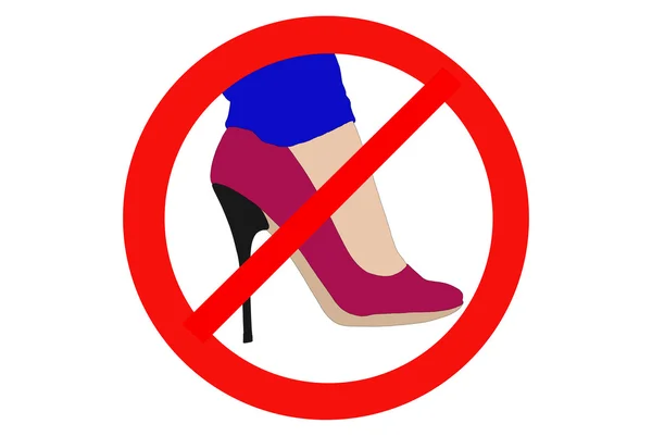 禁止高跟鞋 — 图库照片