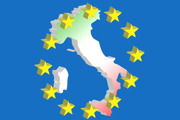 Italia en Europa en 3D — Foto de Stock