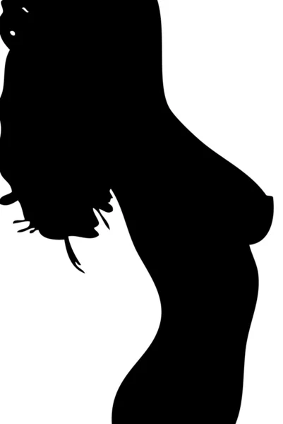 Silhueta do corpo de uma mulher em perfil — Fotografia de Stock