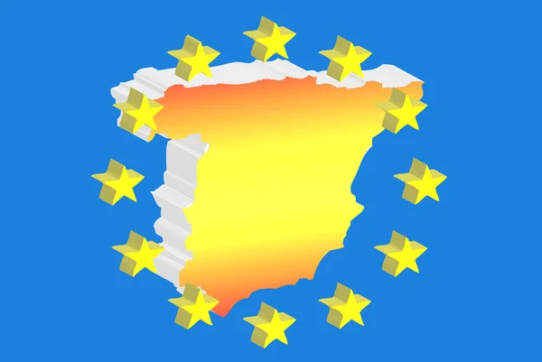 Hiszpania w Europie w 3d — Zdjęcie stockowe