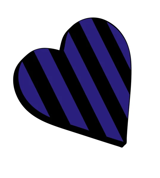 Spor kalp (siyah ve mavi) — Stok fotoğraf