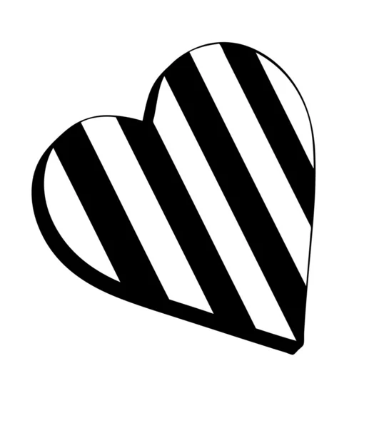 Kalp (siyah ve beyaz spor) — Stok fotoğraf