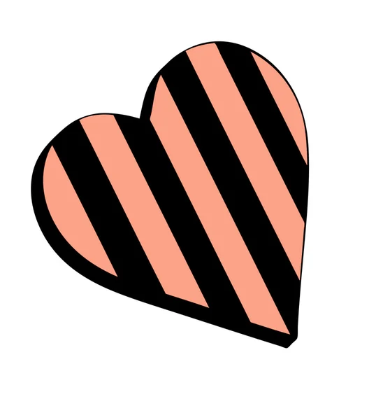 Corazón deportivo (rosa y negro ) — Foto de Stock