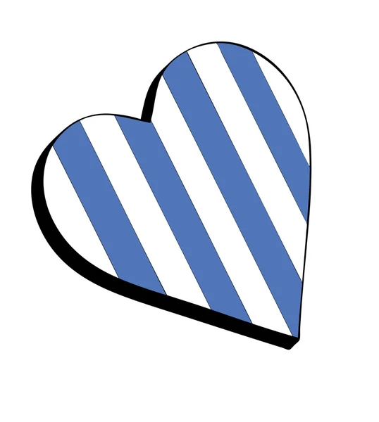 Corazón deportivo (blanco y azul ) — Foto de Stock