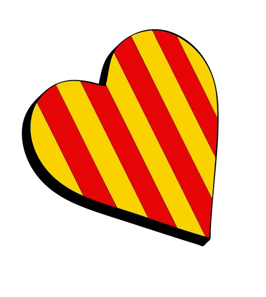 Sportovní srdce (žlutá a červená) — Stock fotografie
