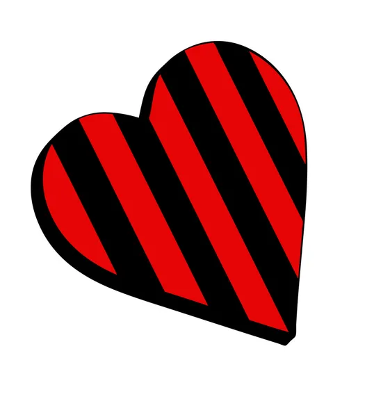 Sporting heart (red and black) — Stock Photo, Image