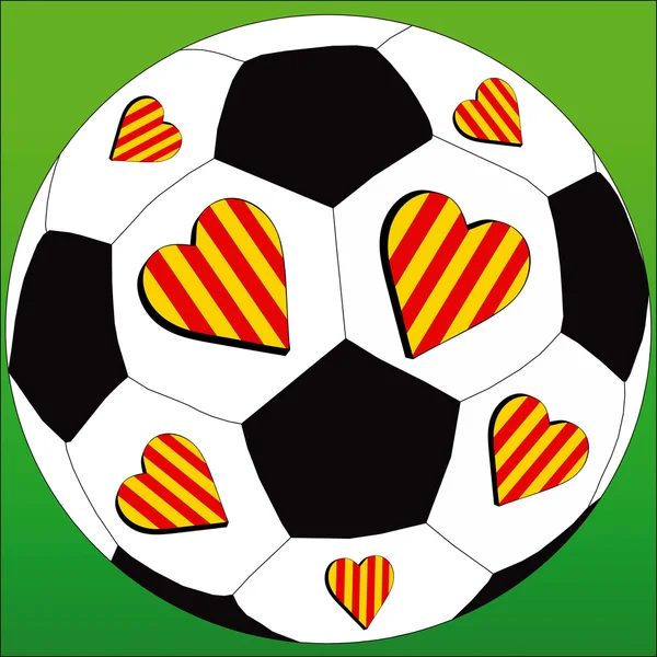 Jag älskar den gula och röda fotbollsklubben — Stockfoto