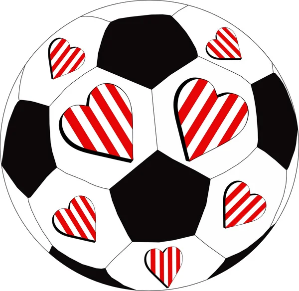FC biało -czerwone serce. — Zdjęcie stockowe
