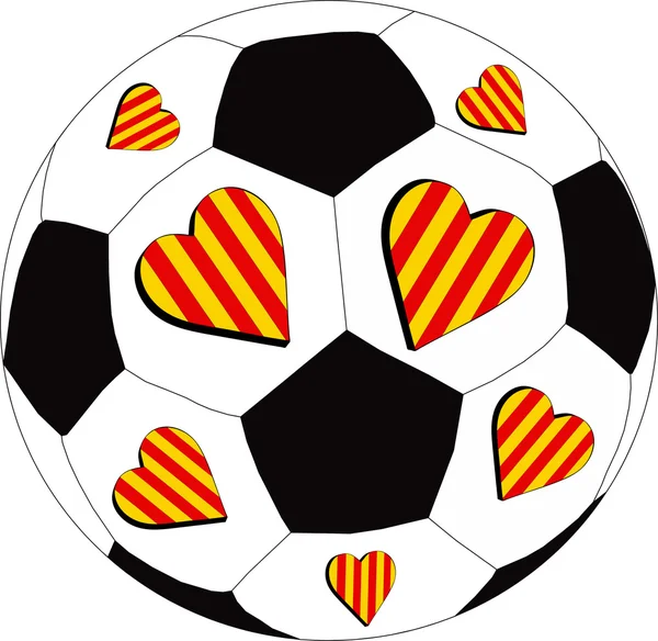 Sárga és piros FC-szív. — Stock Fotó