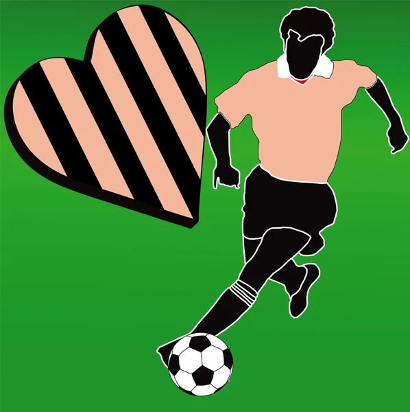 Szeretem a rózsaszín és fekete futball club — Stock Fotó
