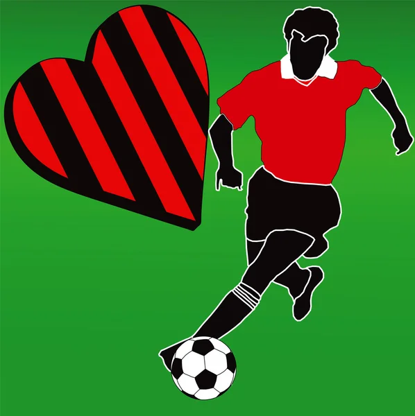 Ich liebe den rot-schwarzen Fußballverein — Stockfoto