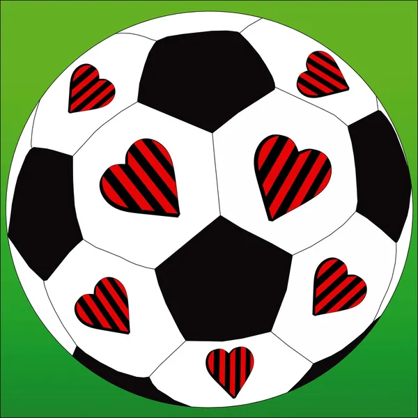 Jag älskar den röda och svarta fotbollsklubben — Stockfoto