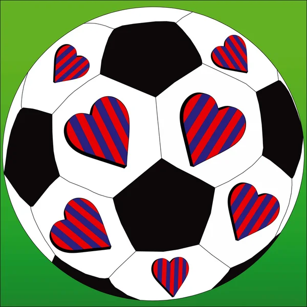 Jag älskar de röda och blå fotbollsklubben — Stockfoto