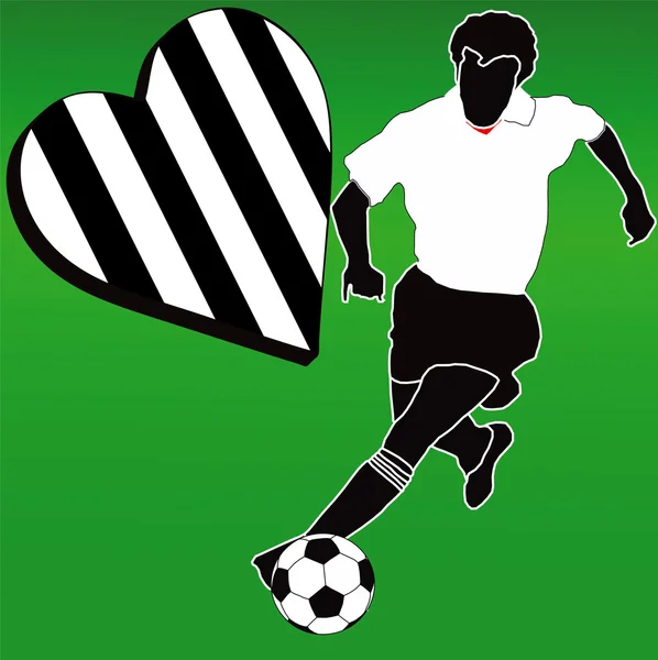Imádom a Fehér és Fekete Futball Klubot. — Stock Fotó