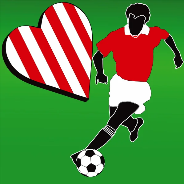 Imádom a Fehér és Vörös Futball Klubot. — Stock Fotó
