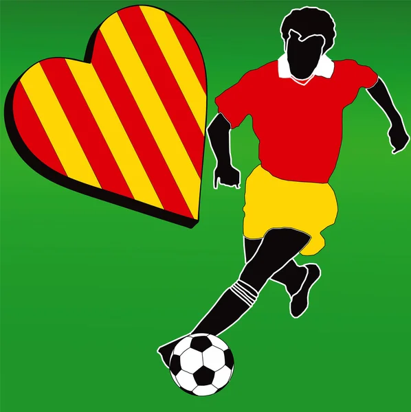 Jag älskar den gula och röda fotbollsklubben — Stockfoto