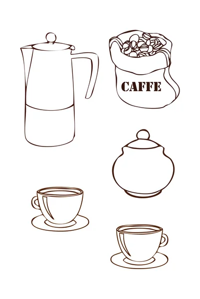 Koffie en kopjes koffie — Stockfoto