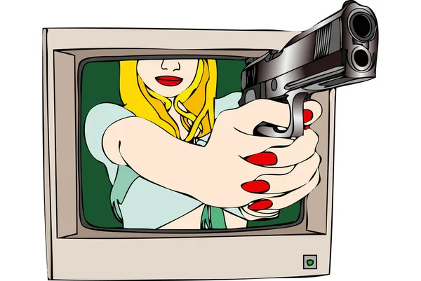 Televisie moordenaar — Stockfoto