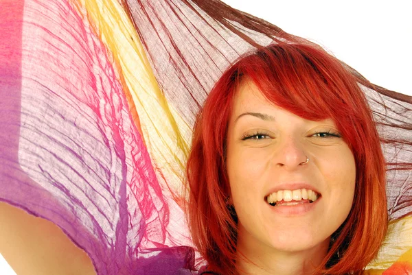 幸福就是有红色的头发 — 图库照片