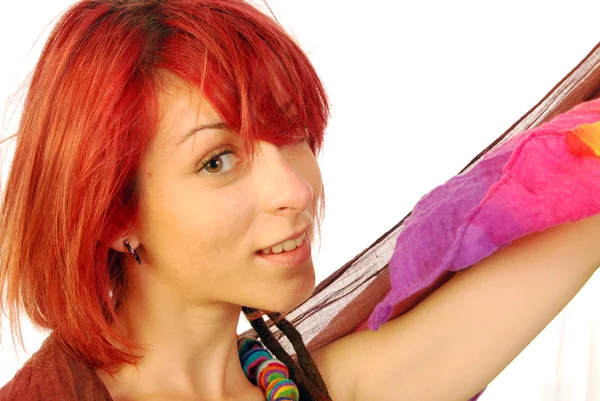 Happiness is to have red hair — Stock Photo, Image