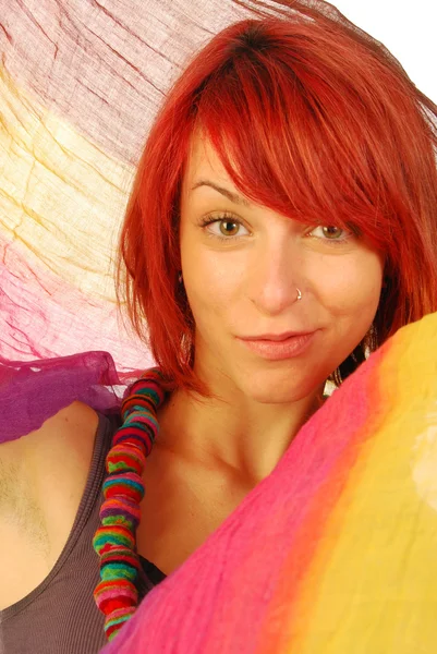 Happiness is to have red hair — Stock Photo, Image
