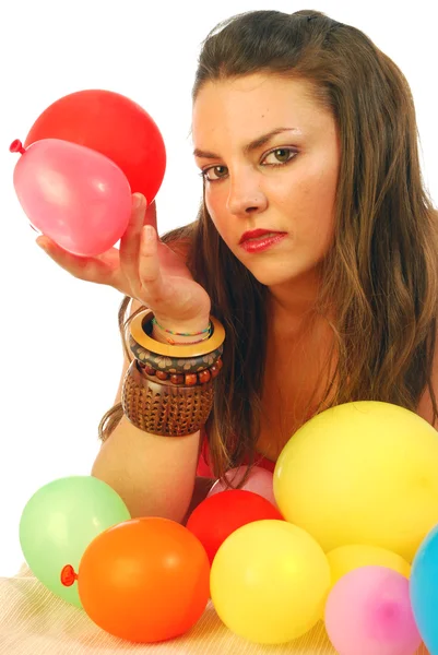 Jugando con globos — Foto de Stock