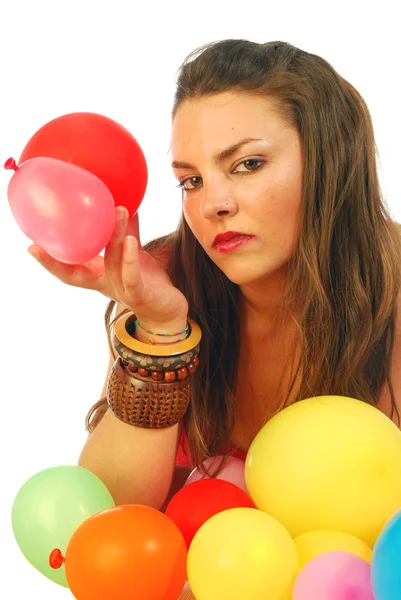 Playing with balloons Stock Picture