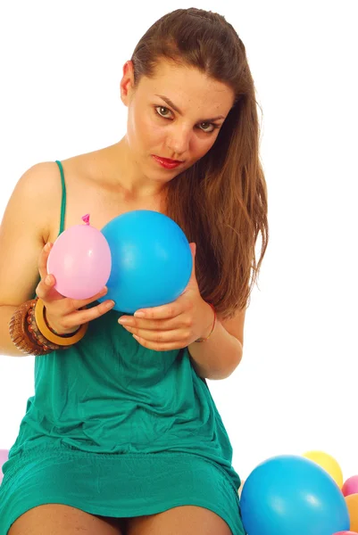 Jugando con globos — Foto de Stock