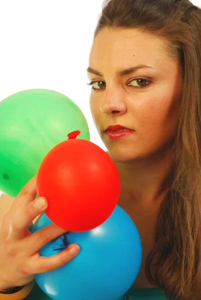 Playing with balloons Stock Photo