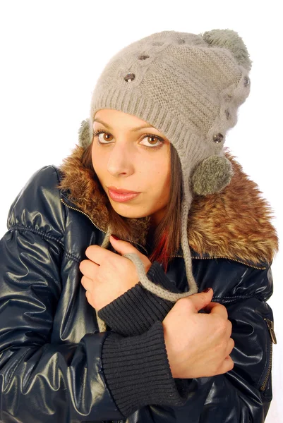 Schöne Frau in Winterkleidung — Stockfoto